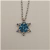 Image 4 : Platinum Plated 34.0mm Simulated Diamond (CZ) Snowflak Necklace - Chain 18" Long