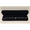 Image 1 : Platinum Plated Pear Cut Pink Simulated Diamond (CZ) Bracelet - 6.75"-8.5" Long
