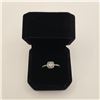 Image 1 : Platinum Plated 0.5ct Simulated Diamond (CZ) Halo Ring - Resizeable
