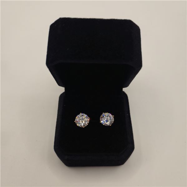 18K Gold Plated 3.0ct Each Simulated Diamond (CZ) Stud Earrings