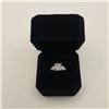 Image 1 : 925S 3.0ct Simulated Diamond (CZ) Trinity Ring w/ Heart Cut Sidestones - Size 7, Mounted in 925 Ster