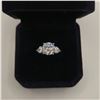 Image 2 : 925S 3.0ct Simulated Diamond (CZ) Trinity Ring w/ Heart Cut Sidestones - Size 7, Mounted in 925 Ster