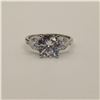 Image 3 : 925S 3.0ct Simulated Diamond (CZ) Trinity Ring w/ Heart Cut Sidestones - Size 7, Mounted in 925 Ster