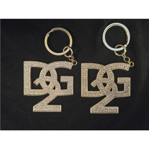 Pair of Diane Gilman (DG2) Keychains Rhinestone