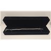 Image 1 : Platinum Plated 3.5mm Simulated Diamond (CZ) Tennis Bracelet - Adjustable Chain 7" to 9" long