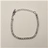 Image 2 : Platinum Plated 3.5mm Simulated Diamond (CZ) Tennis Bracelet - Adjustable Chain 7" to 9" long