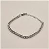 Image 3 : Platinum Plated 3.5mm Simulated Diamond (CZ) Tennis Bracelet - Adjustable Chain 7" to 9" long