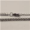 Image 4 : Platinum Plated 2.5mm Simulated Diamond (CZ) Tennis Necklace - Adjustable Chain 18" to 20" long
