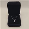Image 1 : 925S 1.0ct Moissanite Lab Diamond Solitaire Necklace - Adjustable 16" to 17.5" Long, Mounted in 925 