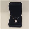 Image 1 : 18k Gold Plated 18.0mm Simulated Diamond (CZ) Cluster Necklace - Chain 17" Long