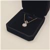 Image 2 : 18k Gold Plated 18.0mm Simulated Diamond (CZ) Cluster Necklace - Chain 17" Long