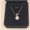 Image 3 : 18k Gold Plated 18.0mm Simulated Diamond (CZ) Cluster Necklace - Chain 17" Long
