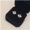 Image 3 : 14K Gold Plated 3.0ct Each Princess Cut Simulated Diamond (CZ) Stud Earrings