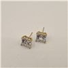 Image 5 : 14K Gold Plated 3.0ct Each Princess Cut Simulated Diamond (CZ) Stud Earrings