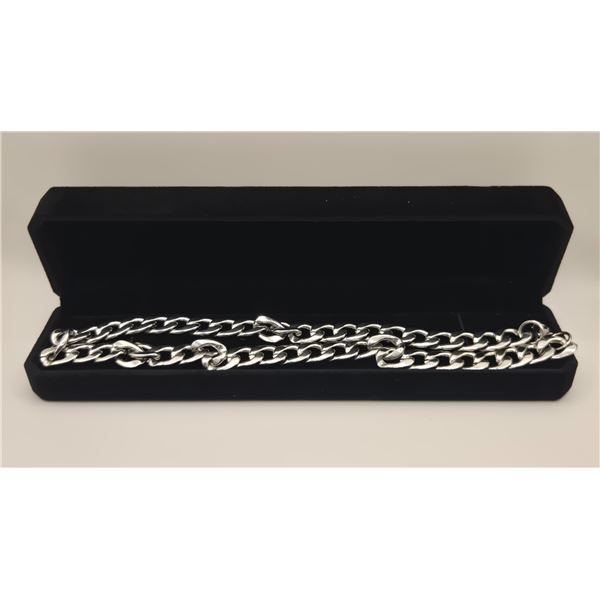 Platinum Plated 12.0mm Cuban Link Necklace - 19" Long