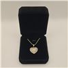 Image 1 : 14K Gold Plated 0.55ct Heart Cut Simulated Diamond  (CZ) Heart Cluster Necklace - Chain 18" Long