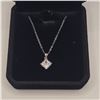 Image 2 : 925S 1.5ct Princess Cut Simulated Diamond (CZ) Necklaace - Adjustable 16" to 18" Long, Mounted in 92