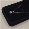 Image 3 : 925S 1.5ct Princess Cut Simulated Diamond (CZ) Necklaace - Adjustable 16" to 18" Long, Mounted in 92