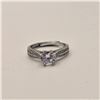 Image 3 : Platinum Plated 1.0ct Simulated Diamond (CZ) Chanel Ring - Resizeable