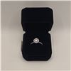 Image 1 : 925S 1.0ct Simulated Diamond (CZ) Halo Ring - Size 7, Mounted in 925 Sterling Silver w/ White Gold O