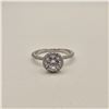 Image 3 : 925S 1.0ct Simulated Diamond (CZ) Halo Ring - Size 7, Mounted in 925 Sterling Silver w/ White Gold O