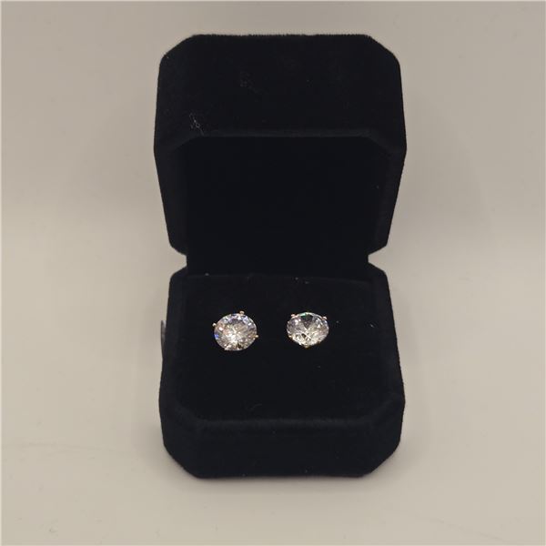 18K Gold Plated 3.0ct Each Simulated Diamond (CZ) Stud Earrings