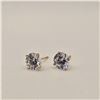 Image 2 : 18K Gold Plated 3.0ct Each Simulated Diamond (CZ) Stud Earrings