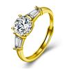 Image 1 : GORGEOUS 1 CT. MOISSANITE RING IN 18K YELLOW GOLD OVER 925 STERLING SILVER - D WHITE COLOR, VVS (EYE