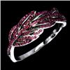 Image 3 : MYANMAR ROUND CUT RUBY RING 2-TONE BLACK RHODIUM AND IN 14K WHITE PLATED GOLD OVER 925 STERLING SILV