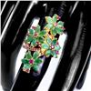 Image 1 : GORGEOUS EMERALD AND RUBY RING IN 14K YELLOW PLATED GOLD OVER 925 STERLING SILVER - SIZE 7 - APPRAIS