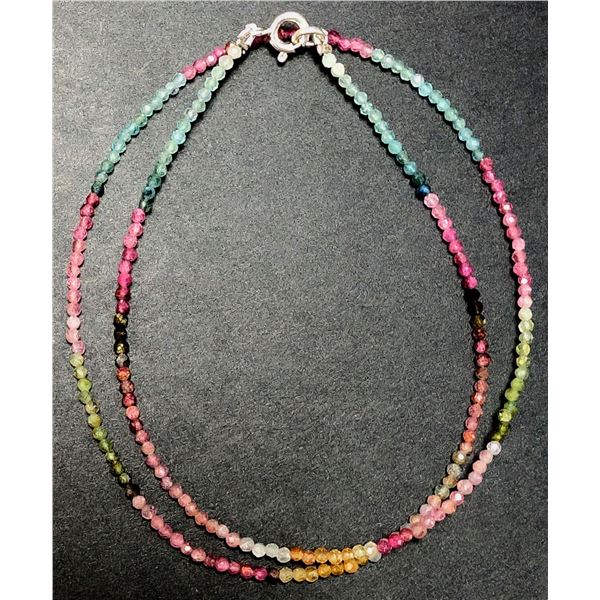 SILVER(2.93g), TOUMALINE NECKLACE 16", retail value $360