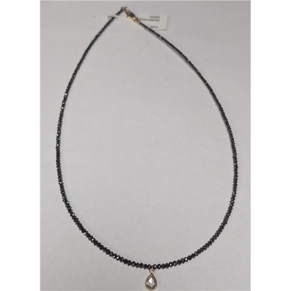 10K(3.39g), LAB DIAMOND (0.55ct), NATURAL BLACK DIAMOND (15ct)NECKLACE 16", appraised/retail value $