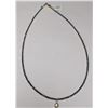 Image 1 : 10K(3.39g), LAB DIAMOND (0.55ct), NATURAL BLACK DIAMOND (15ct)NECKLACE 16", appraised/retail value $