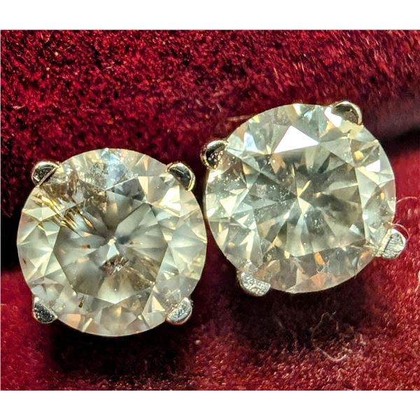 14K(0.88g), NATURAL DIAMOND (1.46ct)EARRING, appraised/retail value $5540