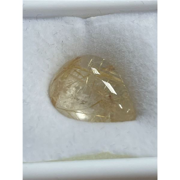 19.0ct Natural Golden Rutile Quartz - Pear Cabochon Cut - 15.6x19.5mm