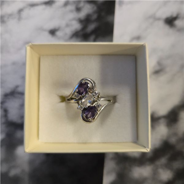 Bypass-Style Cluster Bicolor Ring - Size 7.5