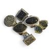 Image 1 : 6 New Polished Natural Gemstones in Silver Settings
