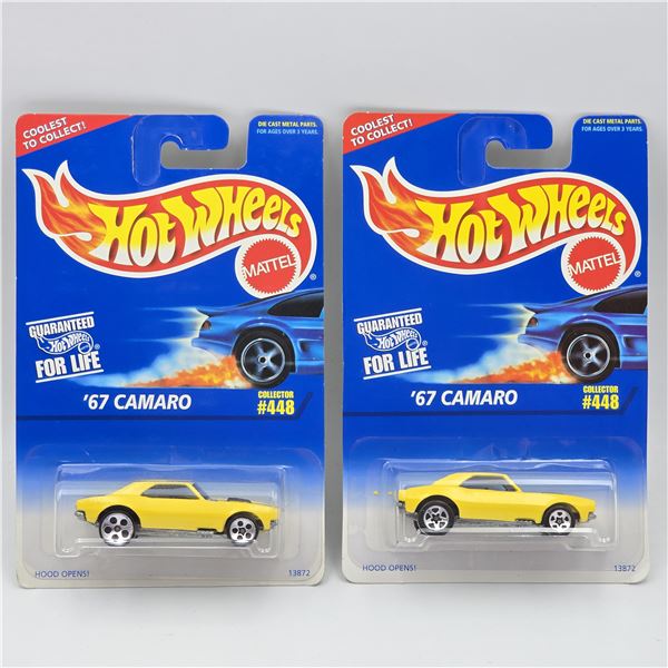 Hot Wheels Yellow 67 Camaro Pair