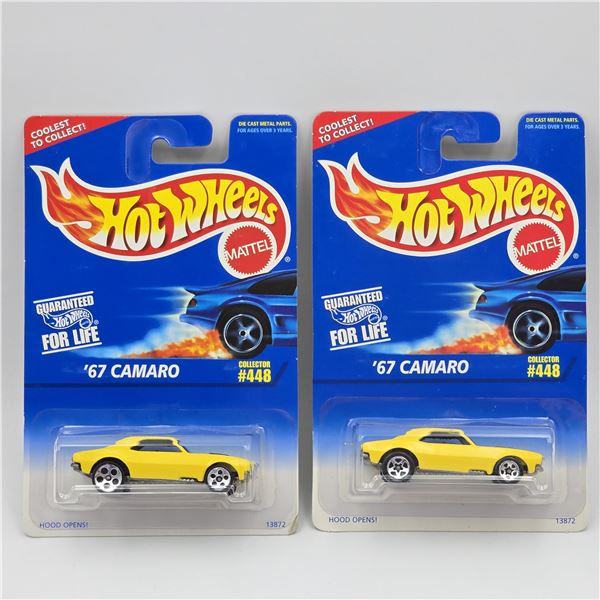 Hot Wheels Yellow 67 Camaro Pair