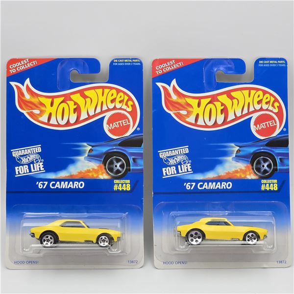 Hot Wheels Yellow 67 Camaro Pair