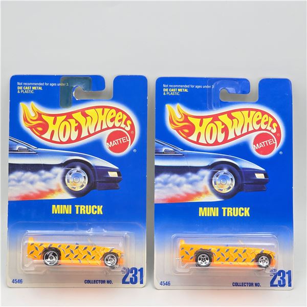 Hot Wheels Orange Mini Truck Pair