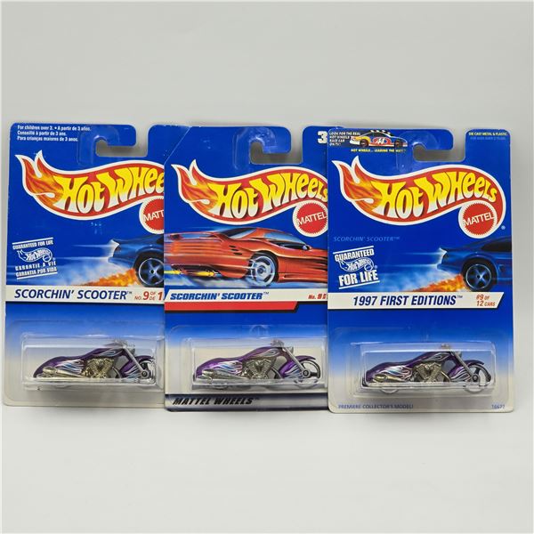 Hot Wheels Scorchin Scooter lot of 3