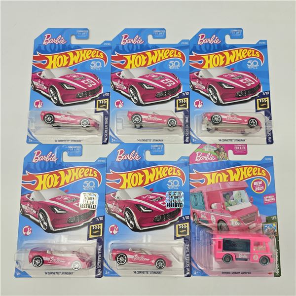 Hot Wheels Barbie lot of 6