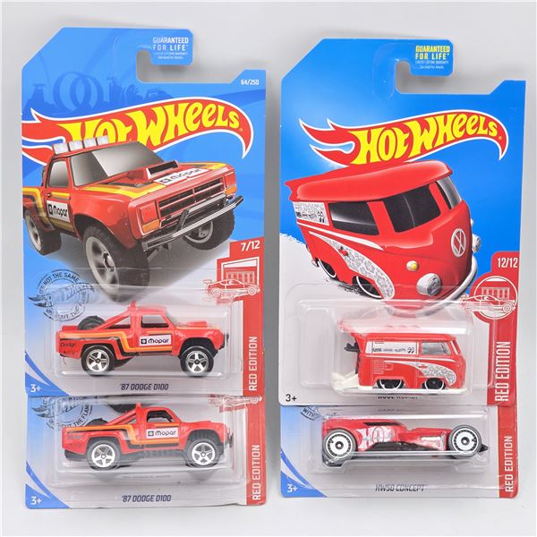 Hot Wheels Red Edition lot of 4
