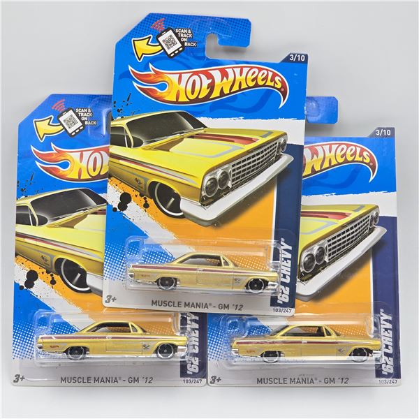 Hot Wheels 62 Chevy lot of 3