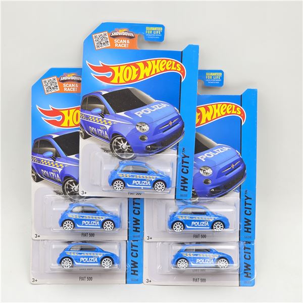Hot Wheels Fiat 500 lot of 5