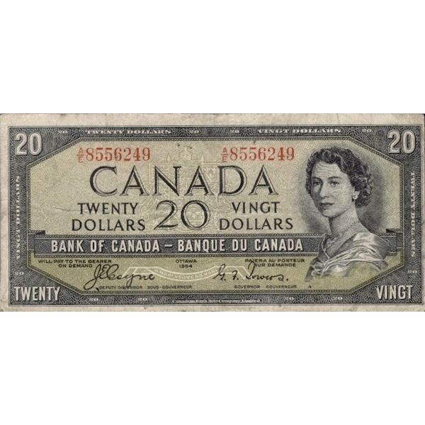 Bank of Canada 1954 Twenty Dollars Devil's Face Po