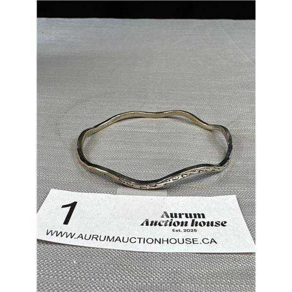 Sterling Silver Bangle, Marked 925 Sterling Mexico