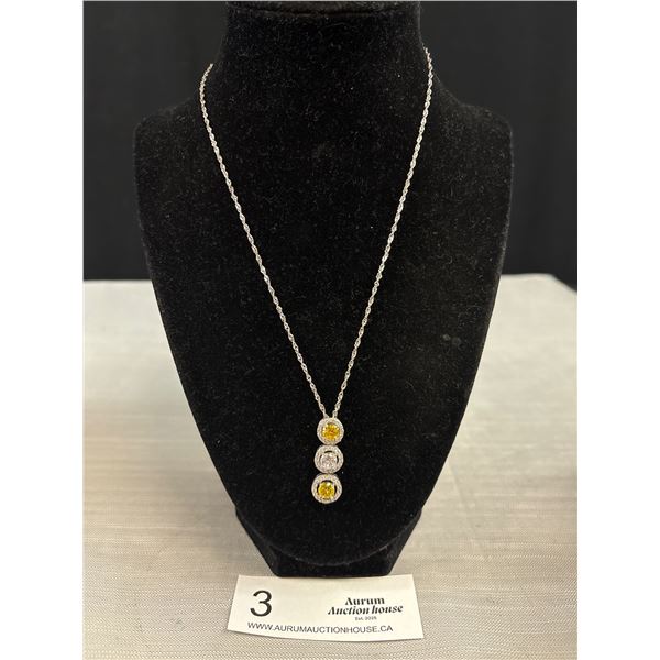 Sterling Silver Chain w/ Pendant Necklace, Marked 925, Italy