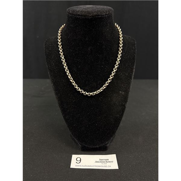 Silver Chain Necklace w/ Toggle Closure